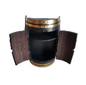 Console Murale Demi Tonneau 2 Portes Noir/Or