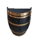 Console Murale Demi Tonneau 2 Portes Noir/Or